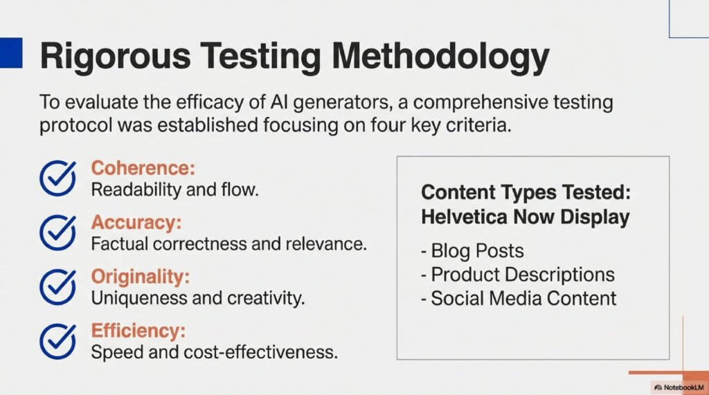 Testing criteria and content types