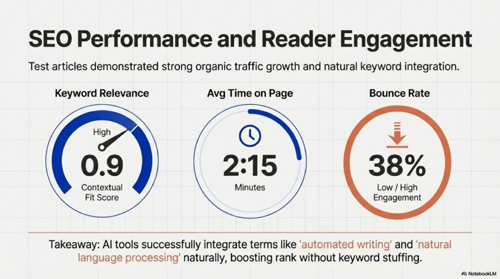 SEO metrics and engagement data